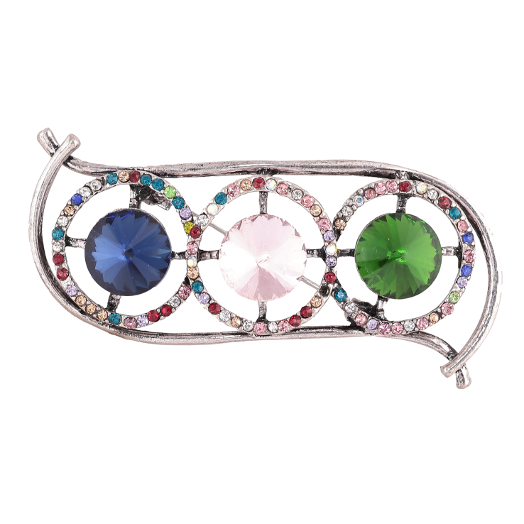 Брошь "Композиция с разноцветными стразами" фото №9