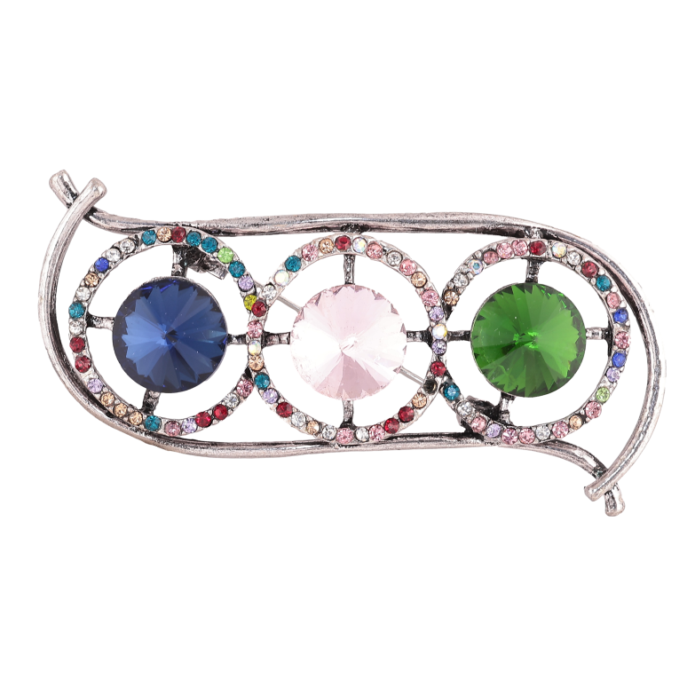 Брошь "Композиция с разноцветными стразами" фото №1
