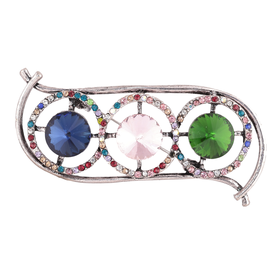 Брошь "Композиция с разноцветными стразами" фото №1