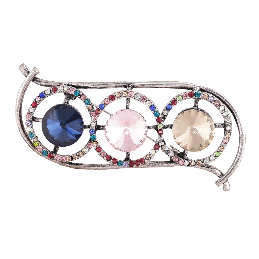 Брошь "Композиция с разноцветными стразами" фото №1