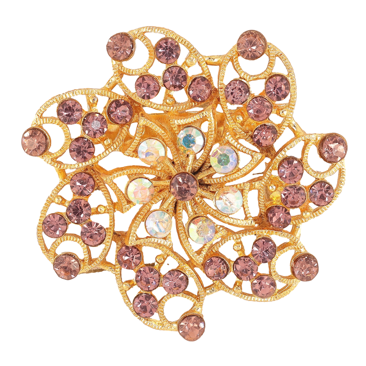 Брошка "Квітка з бордовими стразами" фото №18