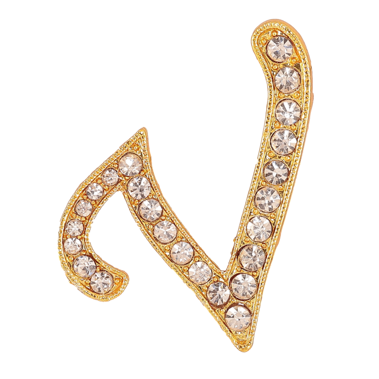 Брошь "Буква V со стразами" фото №13