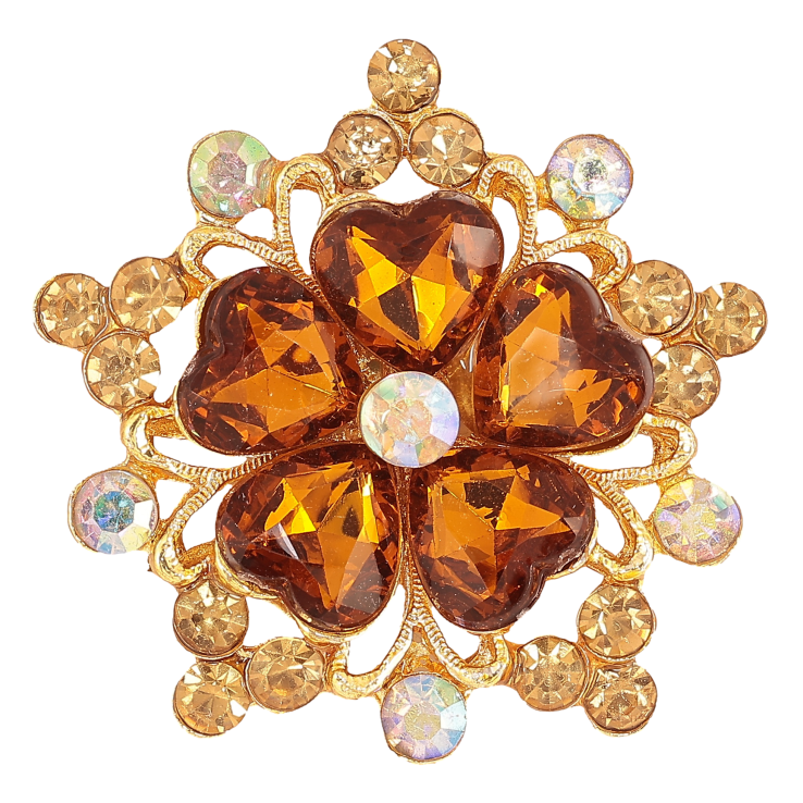 Брошь "Цветок с золотистыми стразами" фото №16 Брошь "Цветок с золотистыми стразами" фото №16