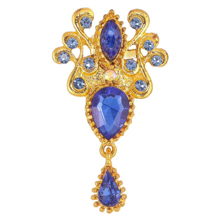 Брошь "Узор с синими стразами" фото №1 Брошь "Узор с синими стразами" фото №1