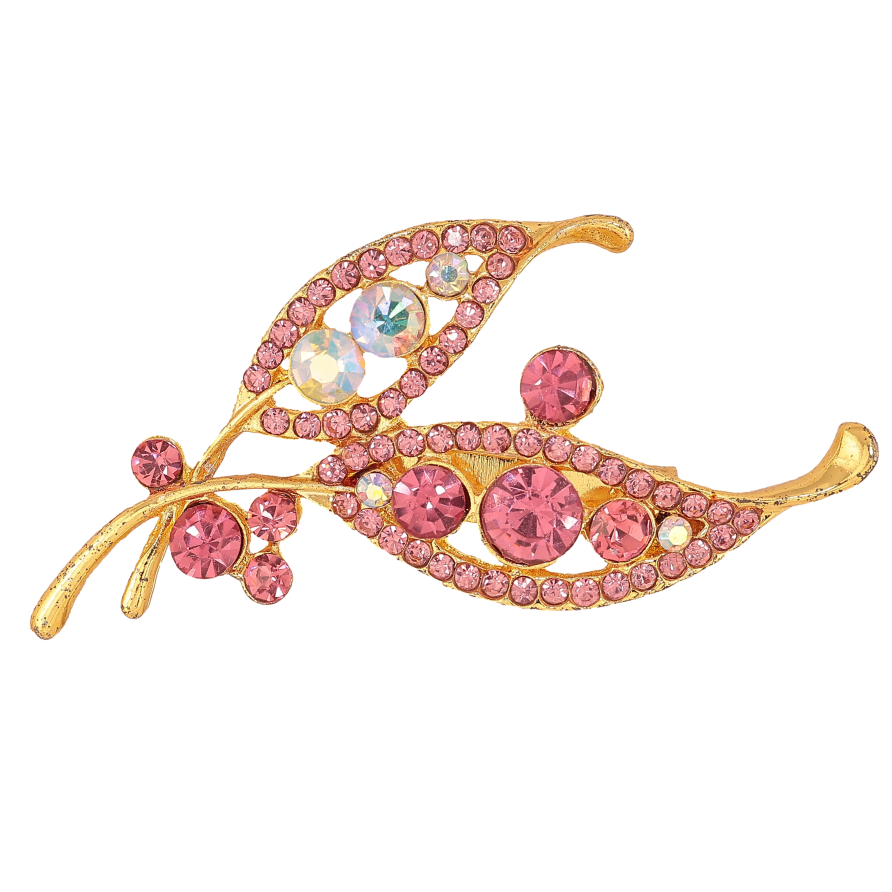 Брошь "Веточка с розовыми стразами" фото №1 Брошь "Веточка с розовыми стразами" фото №1