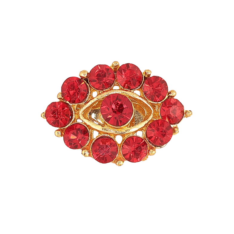 Брошь "Узор с красными стразами" фото №3