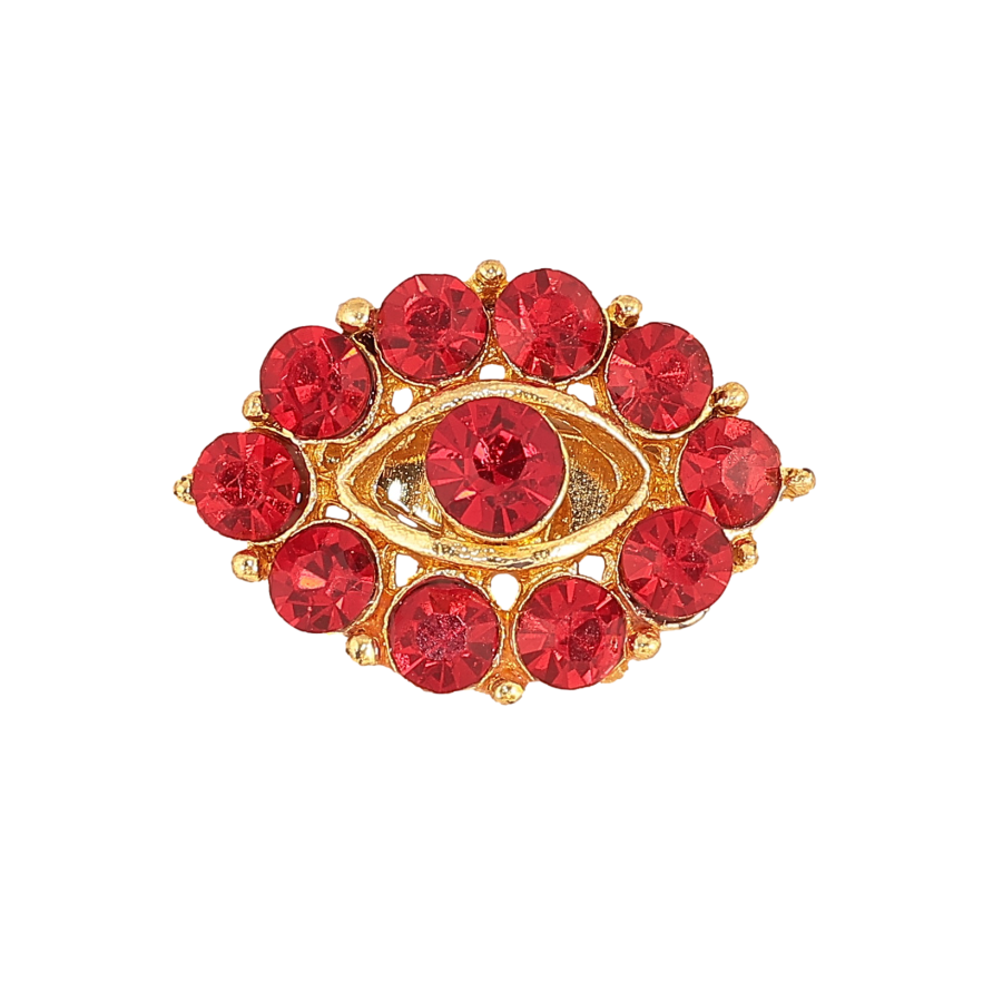 Брошь "Узор с красными стразами" фото №1