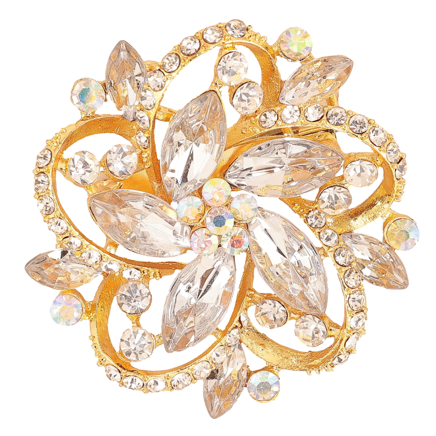 Брошь "Цветок со стразами" фото №1 Брошь "Цветок со стразами" фото №1