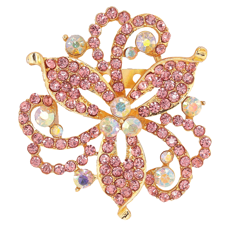 Брошка "Квітка з рожевими стразами" фото №1 Брошка "Квітка з рожевими стразами" фото №1