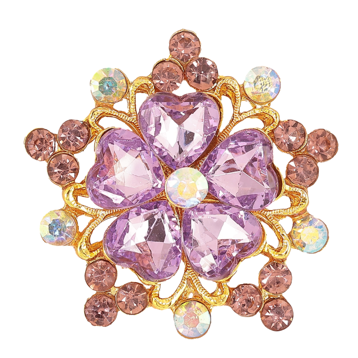Брошь "Цветок с сиреневыми стразами" фото №20 Брошь "Цветок с сиреневыми стразами" фото №20