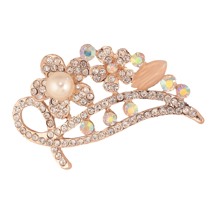 Брошь "Цветочная композиция со стазами" фото №22