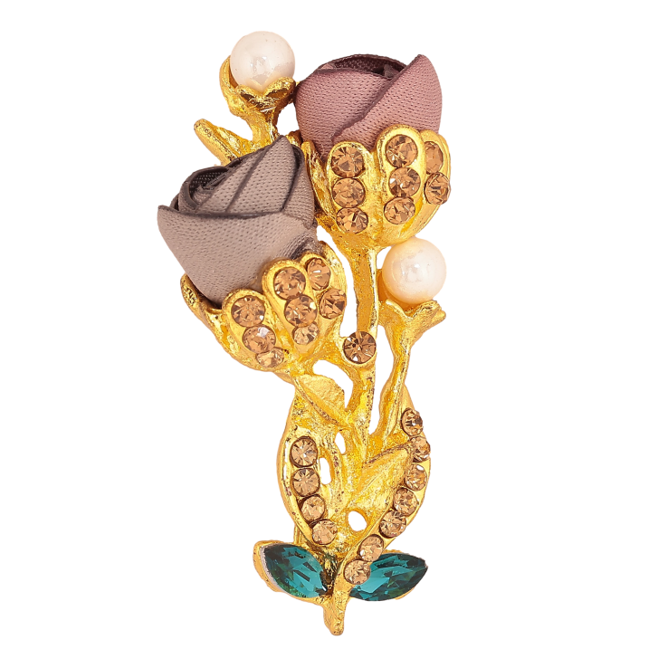 Брошка "Квіточка з атласними трояндами та стразами" фото №24 Брошка "Квіточка з атласними трояндами та стразами" фото №24