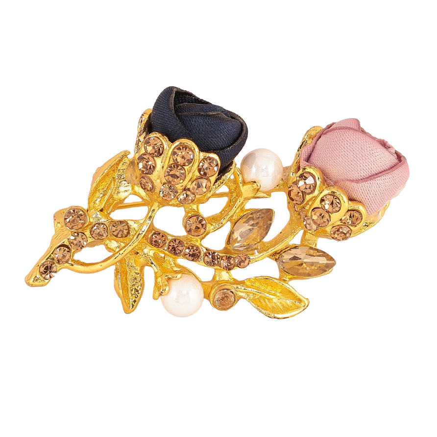 Брошь "Розовый и синий цветочки" фото №1 Брошь "Розовый и синий цветочки" фото №1