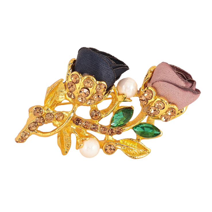 Брошь "Синий и бежевый цветочки" фото №22 Брошь "Синий и бежевый цветочки" фото №22