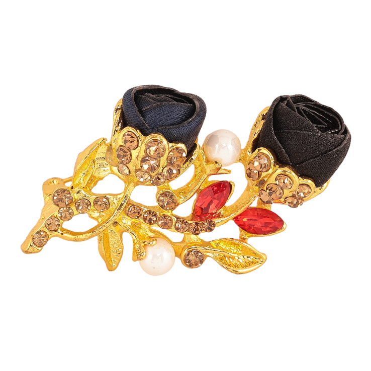 Брошь "Черный и синий цветочки" фото №12 Брошь "Черный и синий цветочки" фото №12