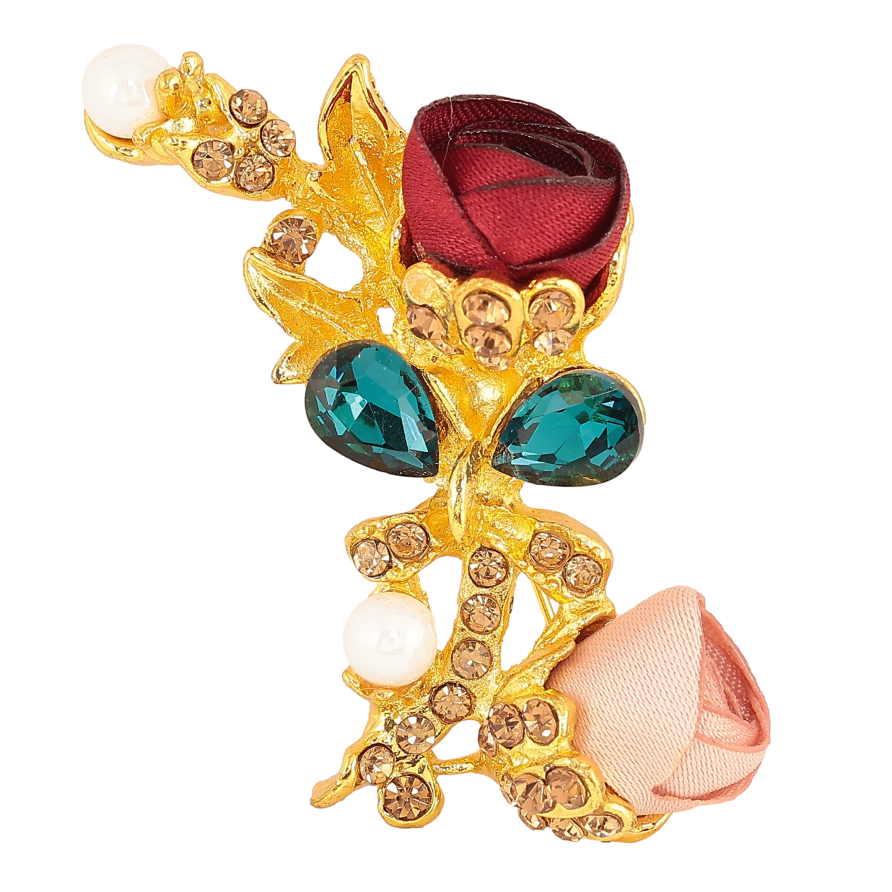 Брошь "Розовый и красный цветочки" фото №1 Брошь "Розовый и красный цветочки" фото №1