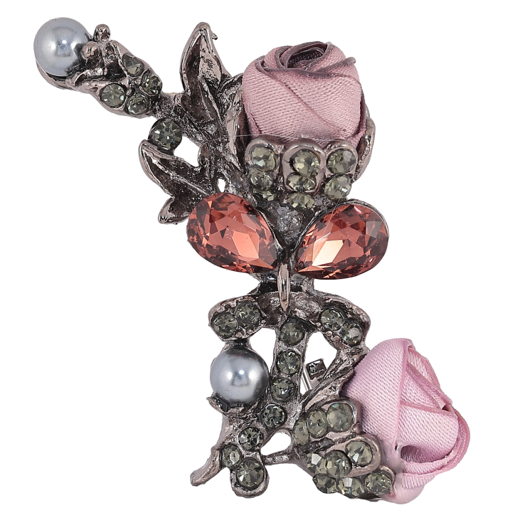 Брошь "Бежевый и розовый цветочки" фото №19