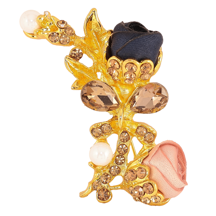 Брошь "Синий и розовый цветочки" фото №18