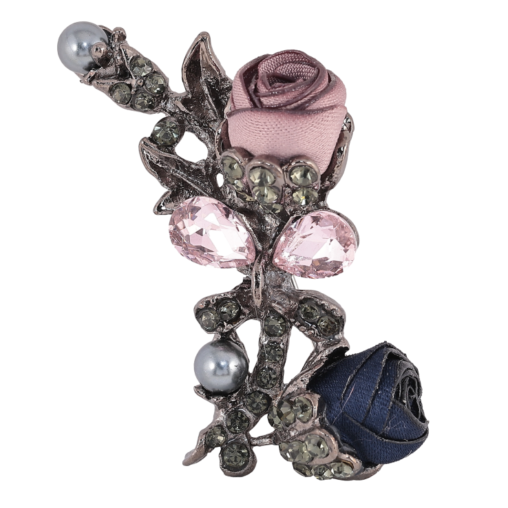 Брошь "Синий и бежевый цветочки" фото №14 Брошь "Синий и бежевый цветочки" фото №14