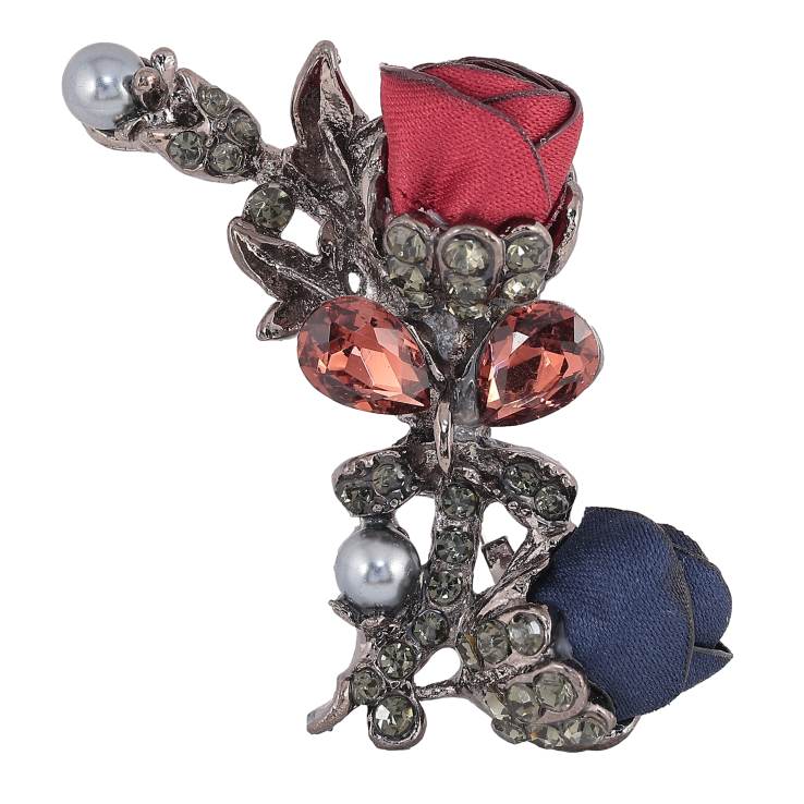 Брошь "Синий и красный цветочки" фото №20