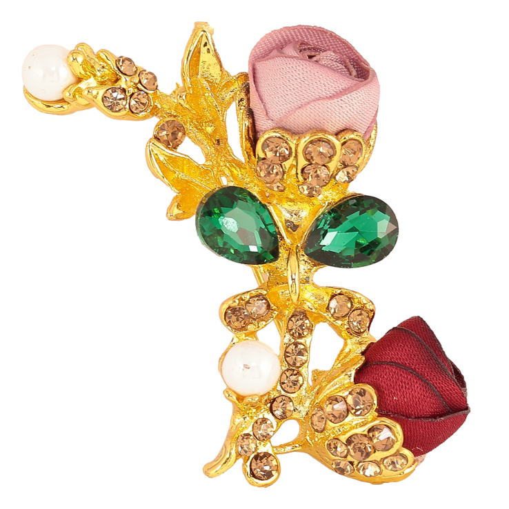 Брошь "Красный и розовый цветочки" фото №8 Брошь "Красный и розовый цветочки" фото №8