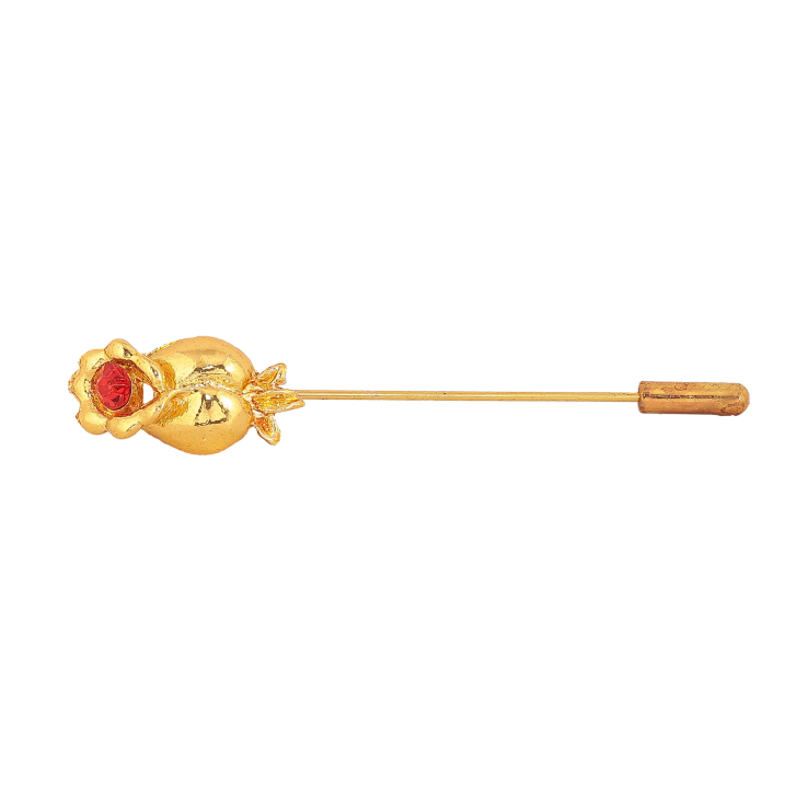 Брошь "Бутон с красным кристаллом" фото №11