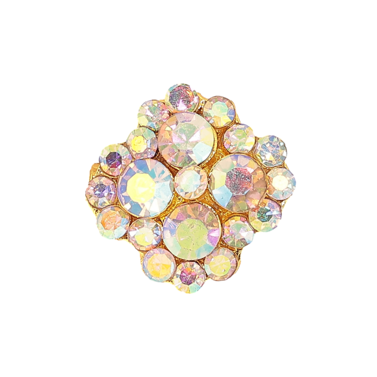Брошь-кулон "Цветочек с радужными стразами"  фото №17