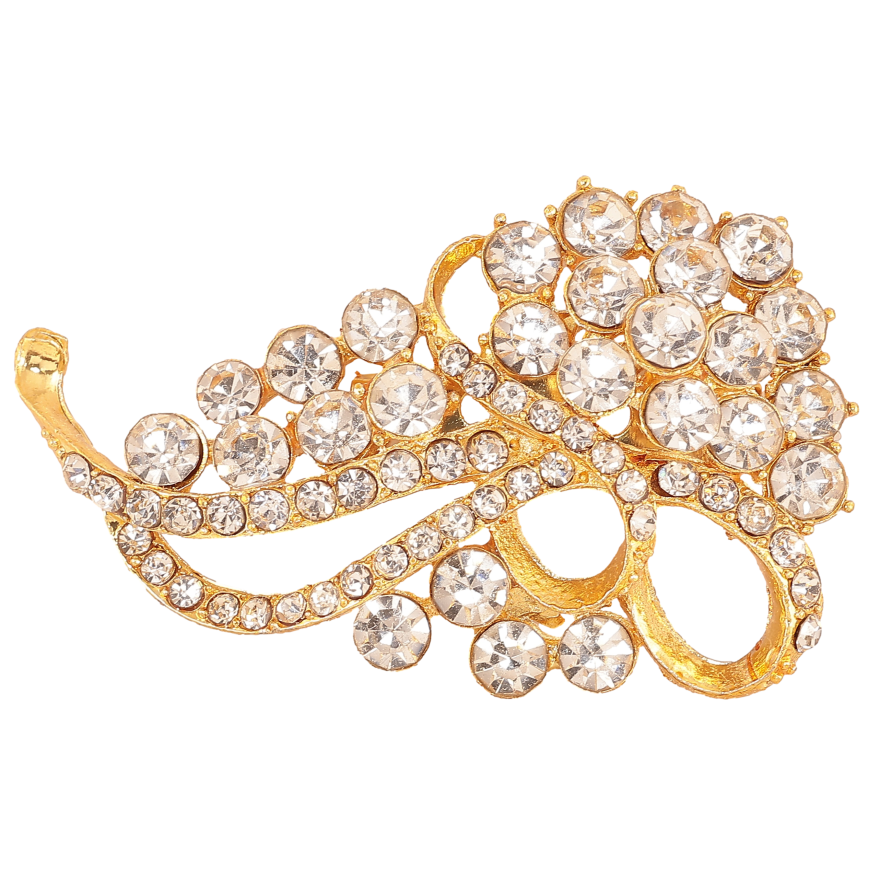 Брошь "Узор со стразами" фото №1