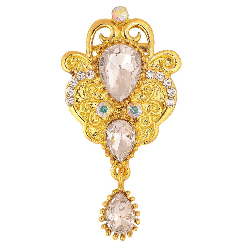 Брошка "Візерунок з стразами" фото №1