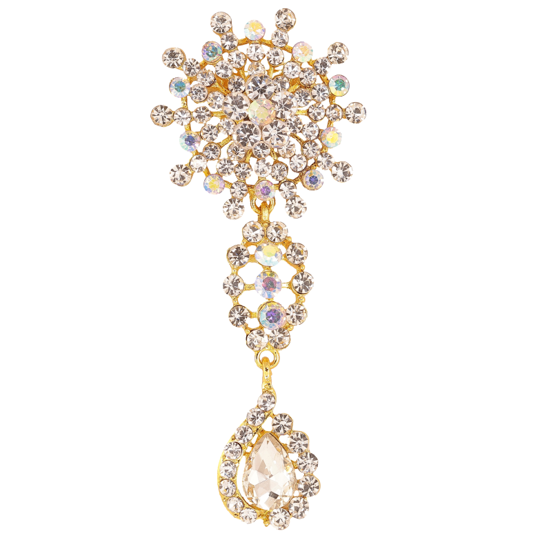 Брошка "Візерунок з стразами" фото №1