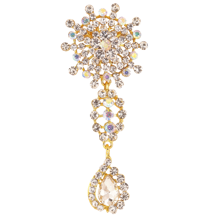 Брошка "Візерунок з стразами" фото №1