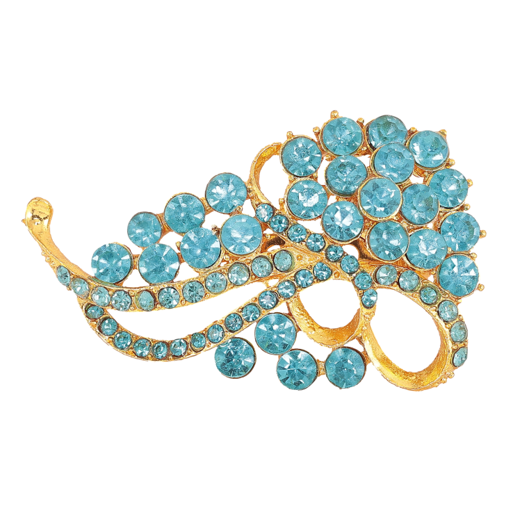 Брошь "Узор с бирюзовыми стразами" фото №5 Брошь "Узор с бирюзовыми стразами" фото №5