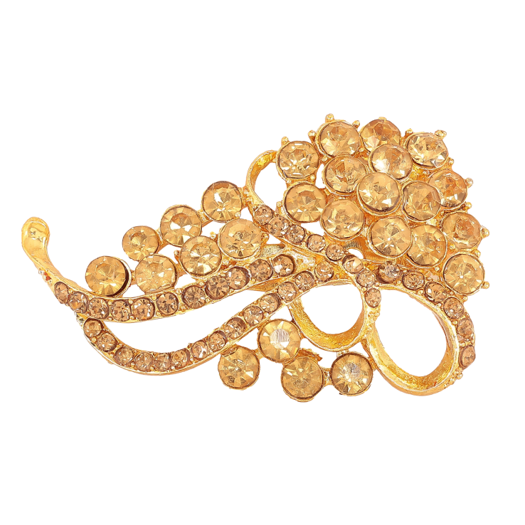 Брошь "Узор с золотистыми стразами" фото №10 Брошь "Узор с золотистыми стразами" фото №10
