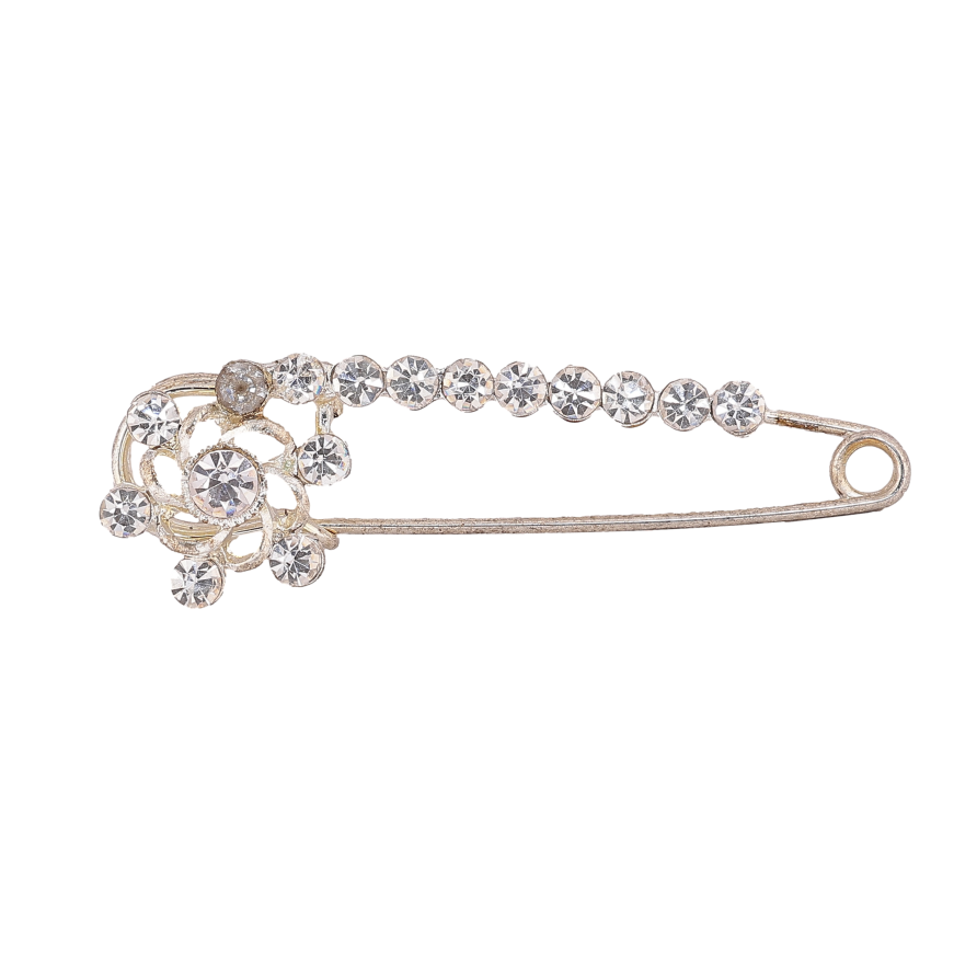 Брошь-булавка "Снежинка со стразами" фото №1