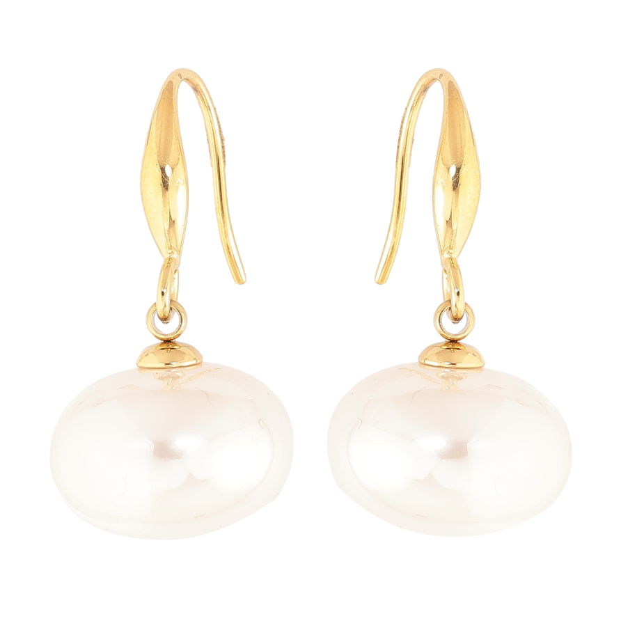 Сережки Нержавіюча сталь французький замок "Перлини" ø 15мм фото №1