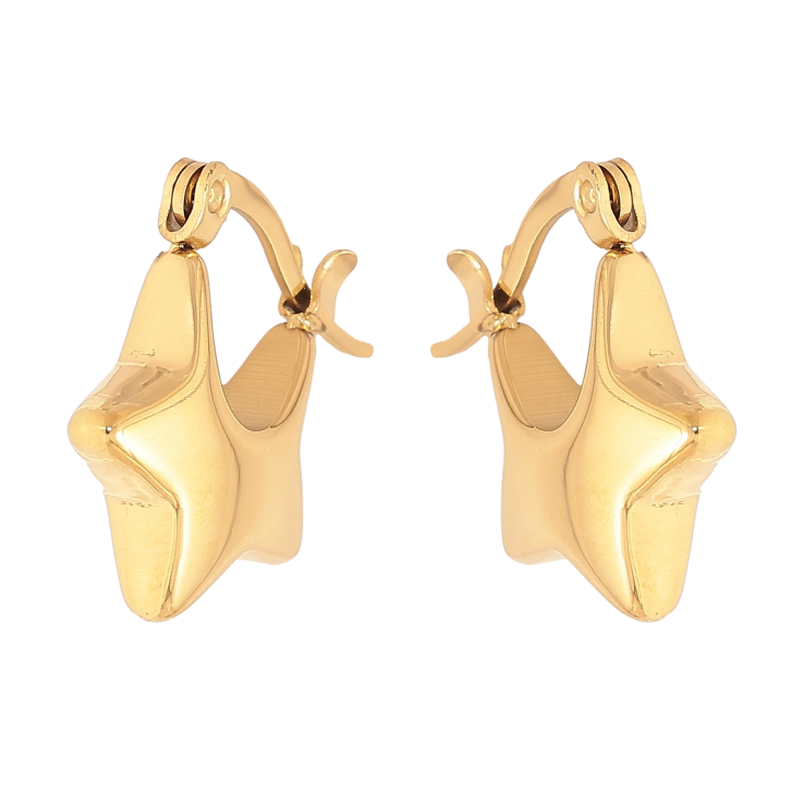 Сережки Нержавіюча сталь замок-шпилька "Зірки" фото №9