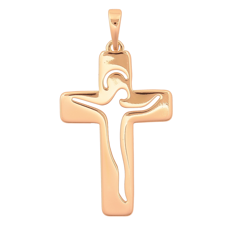 Кулон Xuping колір Позолота 18K "Хрест з вирізом Розп'яття" для ланцюжка до 6мм фото №12