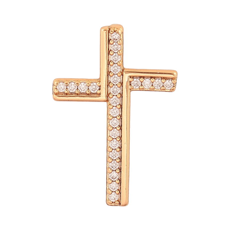 Кулон Xuping колір Позолота 18K "Хрест з кристалами" для ланцюжка до 2мм фото №1