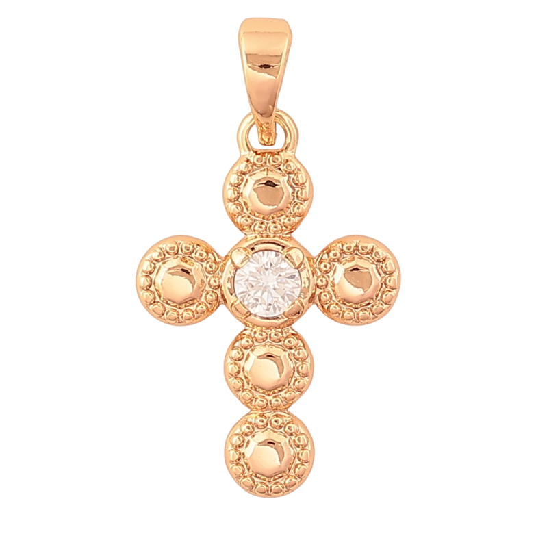 Кулон Xuping цвет Позолота 18K "Крест с кристаллом" для цепочки до 5мм фото №3