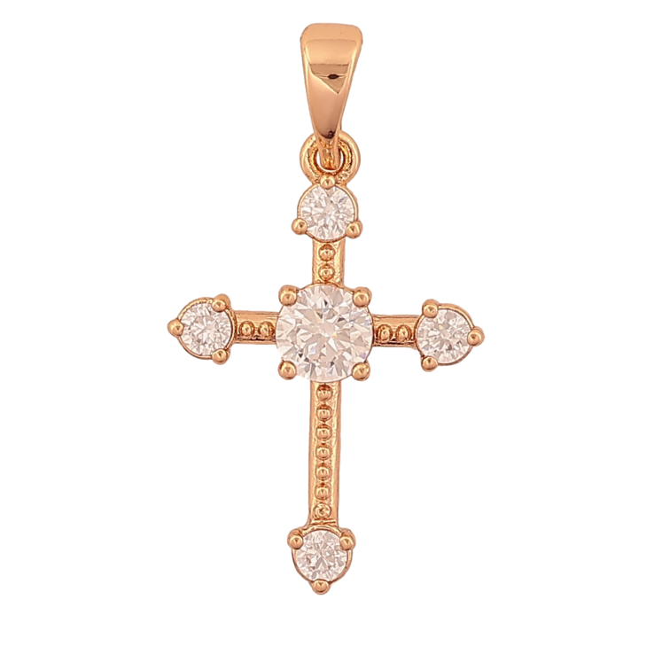 Кулон Xuping колір Позолота 18K "Хрест з кристалами" для ланцюжка до 5мм фото №10 Кулон Xuping колір Позолота 18K "Хрест з кристалами" для ланцюжка до 5мм фото №10