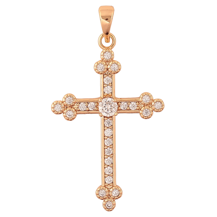 Кулон Xuping колір Позолота 18K "Хрест з кристалами" для ланцюжка до 5мм фото №25 Кулон Xuping колір Позолота 18K "Хрест з кристалами" для ланцюжка до 5мм фото №25