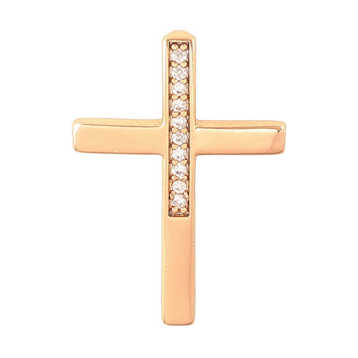 Кулон Xuping колір Позолота 18K "Хрест з доріжкою кристалів" для ланцюжка до 2мм фото №4 Кулон Xuping колір Позолота 18K "Хрест з доріжкою кристалів" для ланцюжка до 2мм фото №4