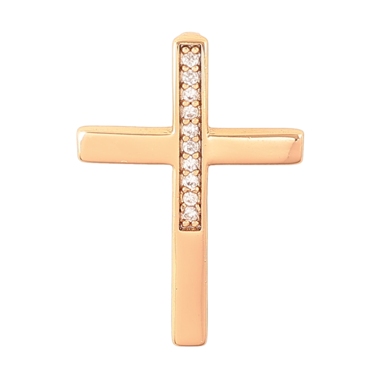 Кулон Xuping колір Позолота 18K "Хрест з доріжкою кристалів" для ланцюжка до 2мм фото №1 Кулон Xuping колір Позолота 18K "Хрест з доріжкою кристалів" для ланцюжка до 2мм фото №1