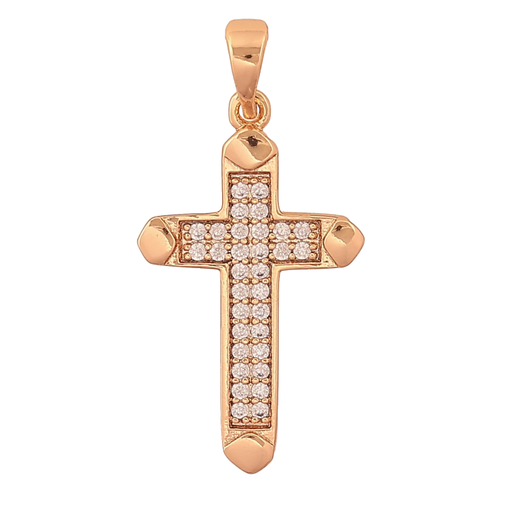 Кулон Xuping колір Позолота 18K "Хрест з інкрустацією кристалами" для ланцюжка до 5мм фото №6 Кулон Xuping колір Позолота 18K "Хрест з інкрустацією кристалами" для ланцюжка до 5мм фото №6