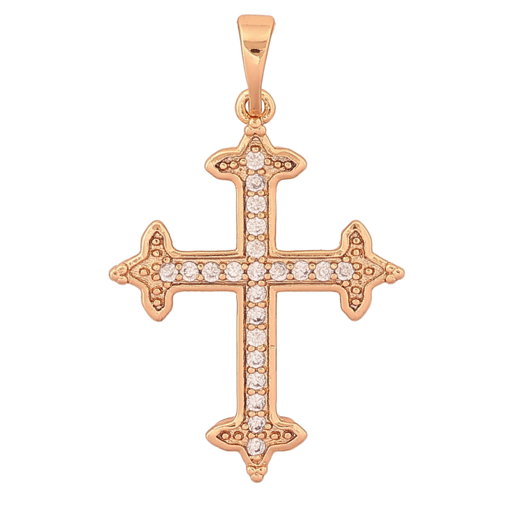 Кулон Xuping колір Позолота 18K "Хрест з кристалами" для ланцюжка до 3мм фото №7