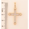 Кулон Xuping колір Позолота 18K "Хрест із кристалами" для ланцюжка до 5мм фото №2