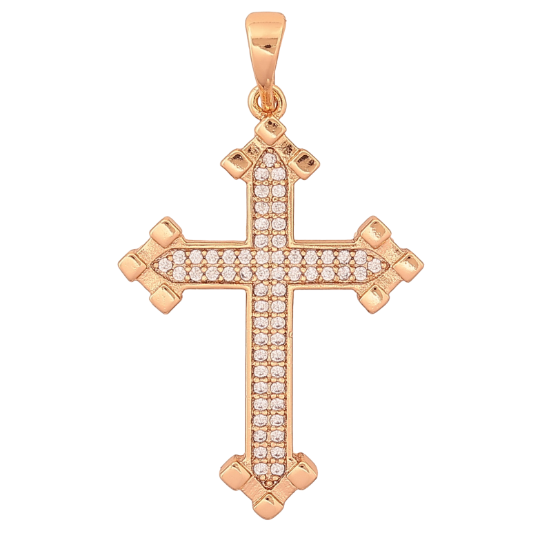 Кулон Xuping колір Позолота 18K "Хрест з кристалами" для ланцюжка до 5мм фото №1 Кулон Xuping колір Позолота 18K "Хрест з кристалами" для ланцюжка до 5мм фото №1