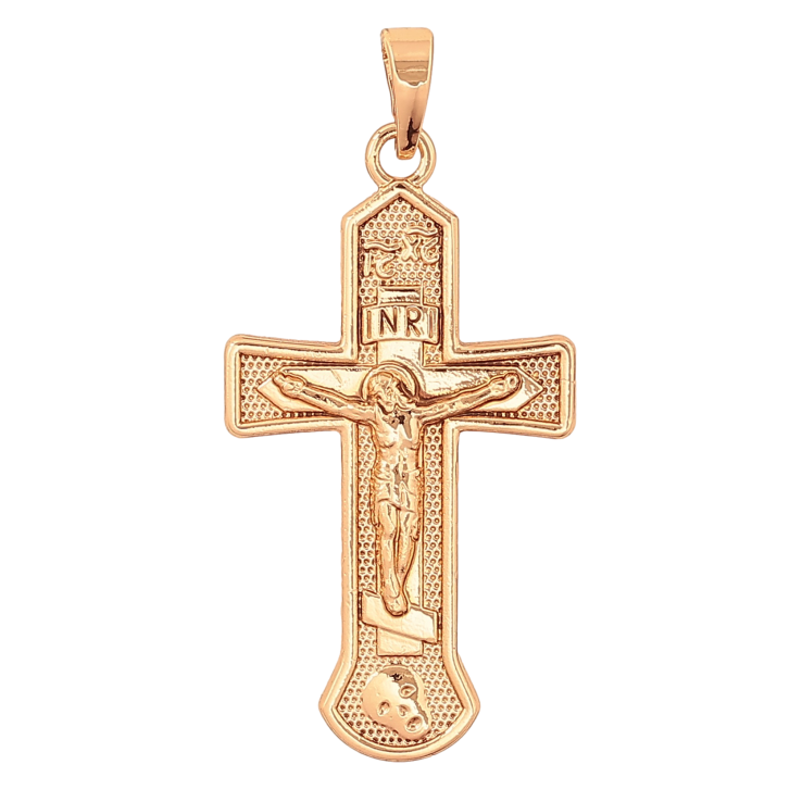 Кулон Xuping цвет Позолота 18K "Крест с Распятием" для цепочки до 5мм фото №6