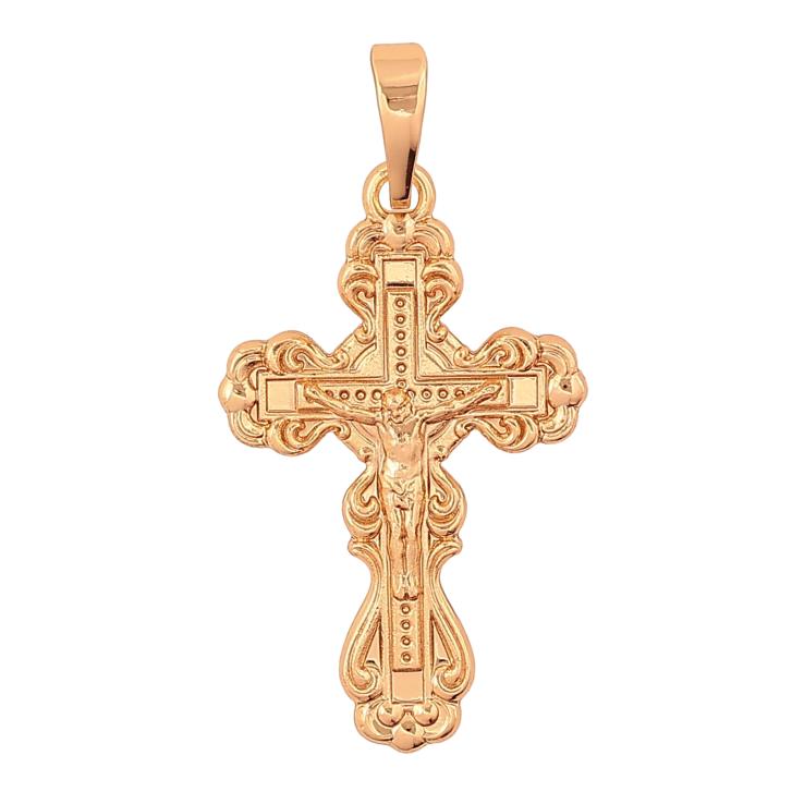 Кулон Xuping колір Позолота 18К "Хрест з Розп'яттям" для ланцюжка до 6мм фото №6
