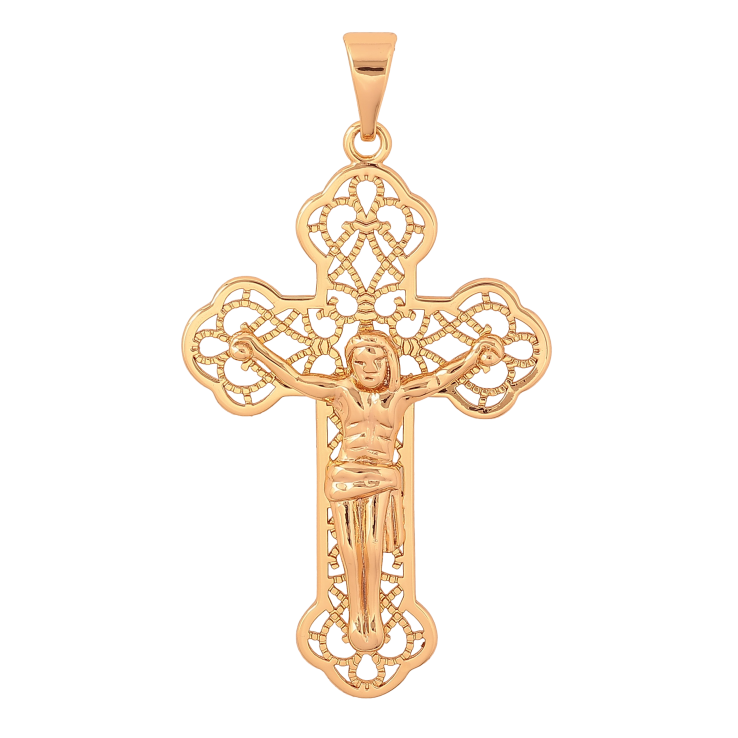 Кулон Xuping колір Позолота 18K "Хрест з Розп'яттям" для ланцюжка до 7мм фото №24